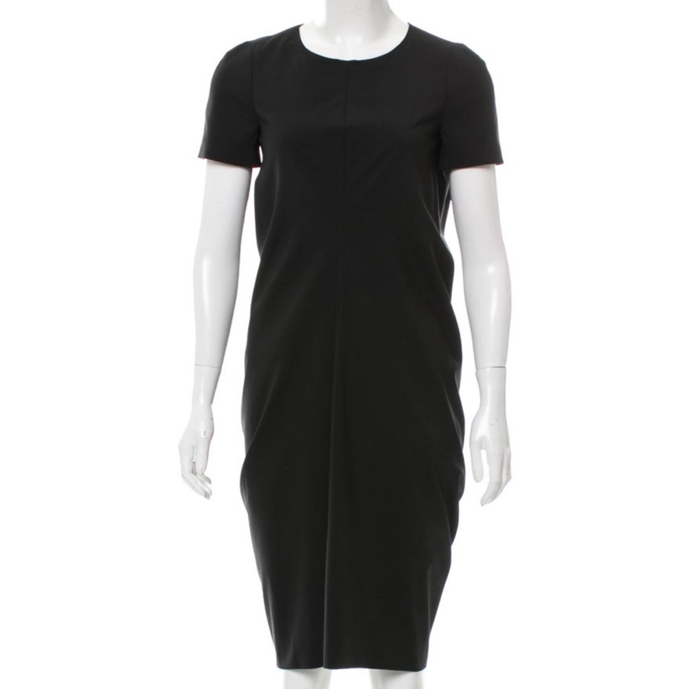 Acne Studios black turtle short sleeve back dress